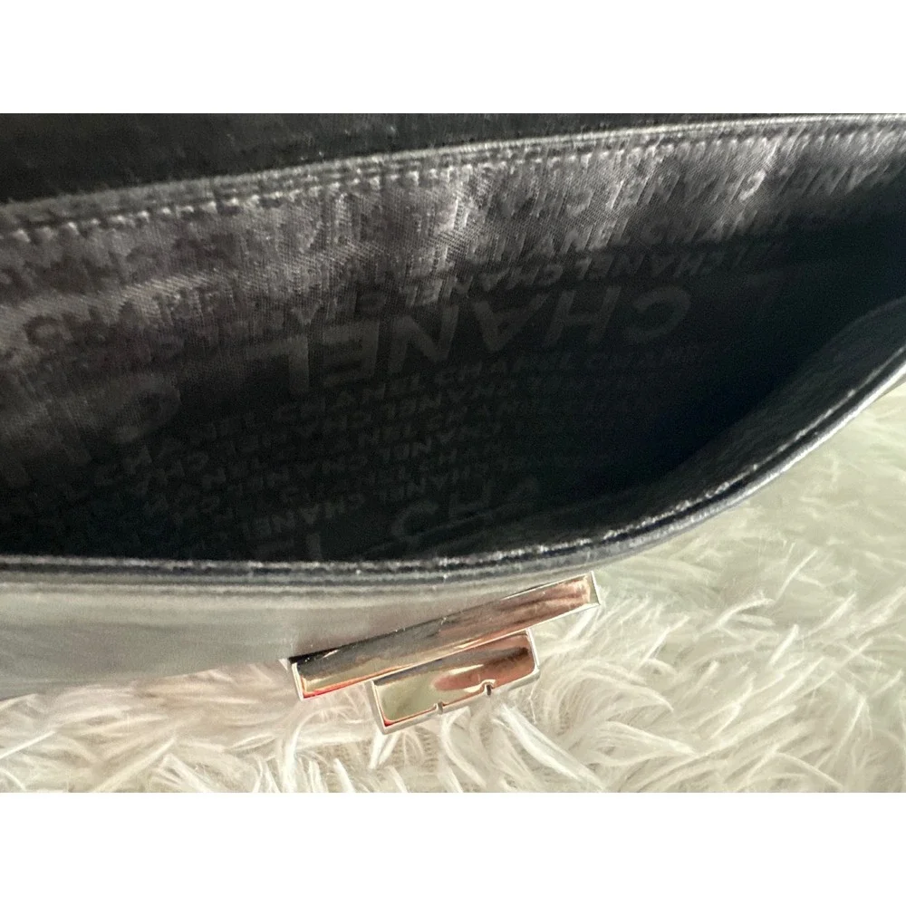 CHANEL Giant Reissue Mademoiselle Lock Flap Lambskin Leather Clutch Bag Handbag